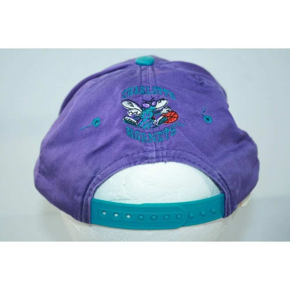 Vintage Charlotte Hornets Purple Teal NBA‎ Youth Snapback Adjustable Hat Cap